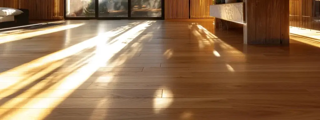 a stunning array of timber flooring types showcases the natural beauty and texture of solid, engineered, bamboo, reclaimed, and laminate wood, each with unique grains and finishes under soft, warm lighting.