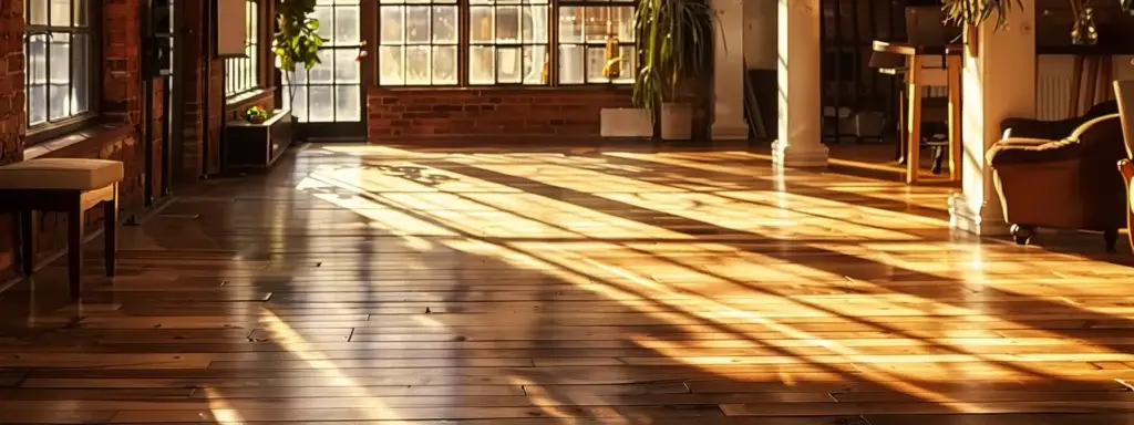 a sunlit room showcases the elegant contrast of light birch and rich walnut timber flooring, seamlessly blending modern aesthetics with rustic charm, creating an inviting atmosphere.