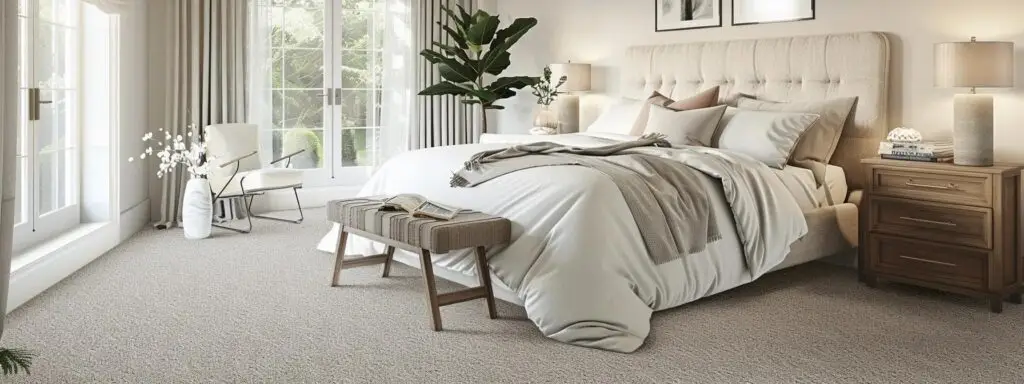 Create master bedroom with loop pile carpet