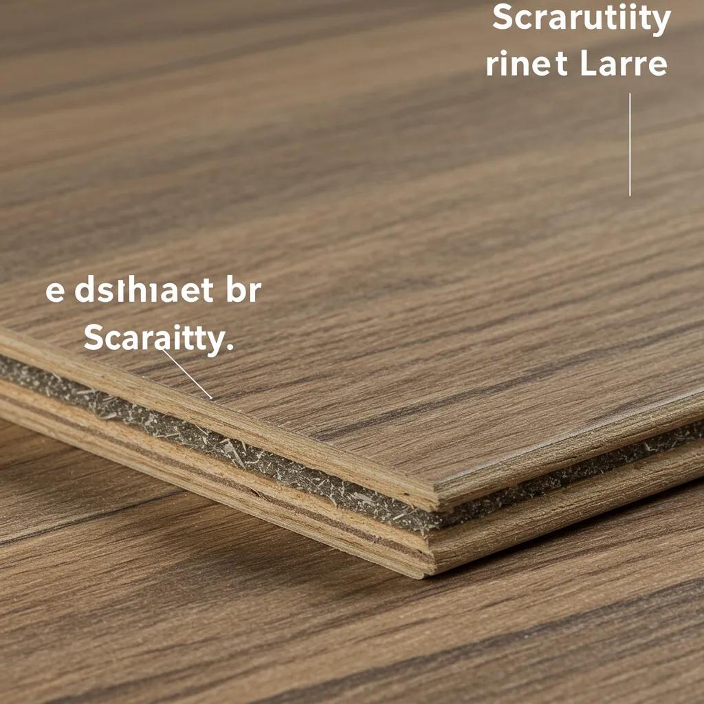Close-up of laminate flooring highlighting its durability and wear layer features