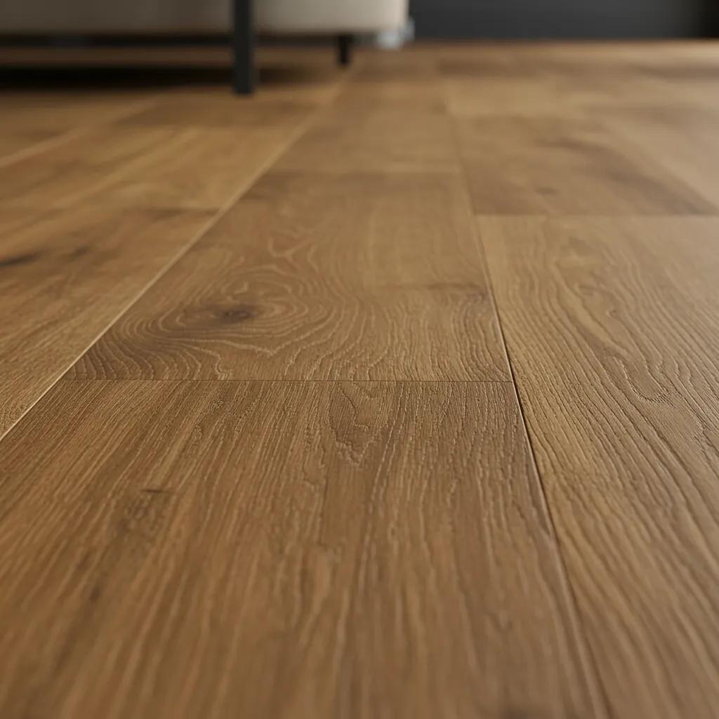 Close-up of oak timber flooring showcasing its natural grain and finish