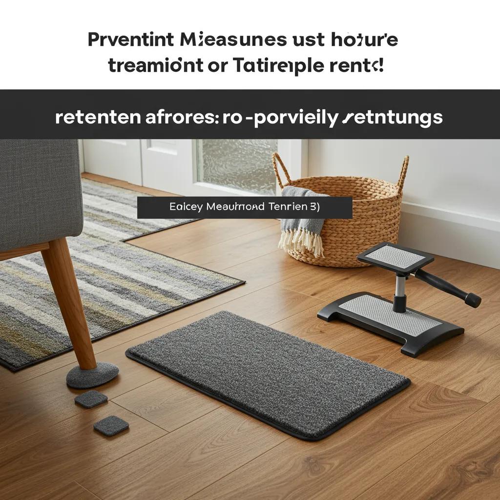 Preventative measures for timber flooring, including felt pads and entrance mats in a stylish entryway