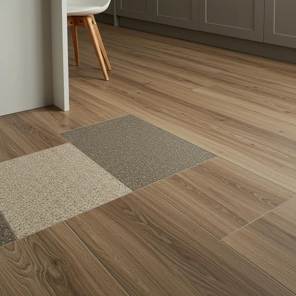 Stylish kitchen displaying various hard flooring options, emphasizing durability and aesthetics