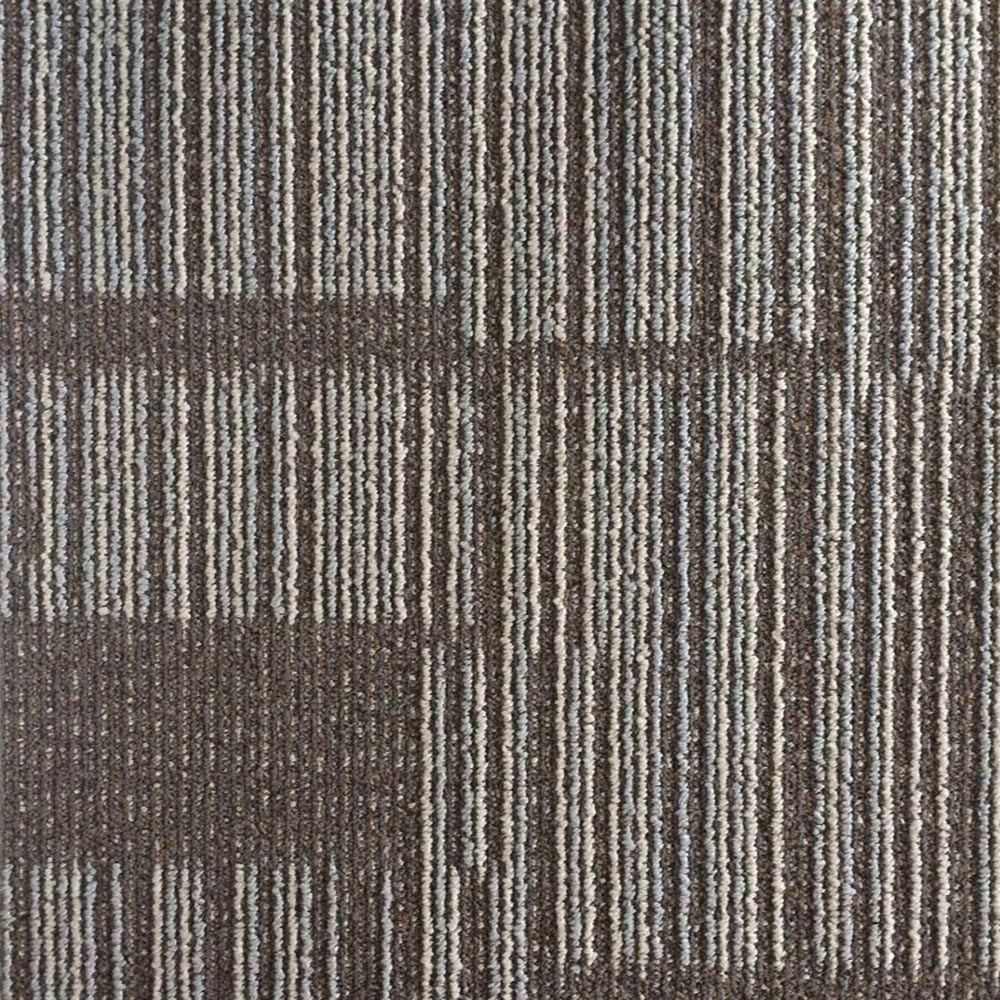 Como carpet tiles in Canterbury color, featuring a subtle striped texture in earthy tones, ideal for residential and commercial spaces.