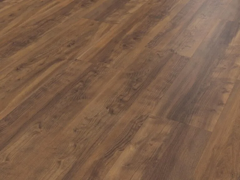 Luxury vinyl flooring in Heritage Oak design, showcasing rich brown tones and natural wood grain textures, part of Karndean's LooseLay Originals collection.