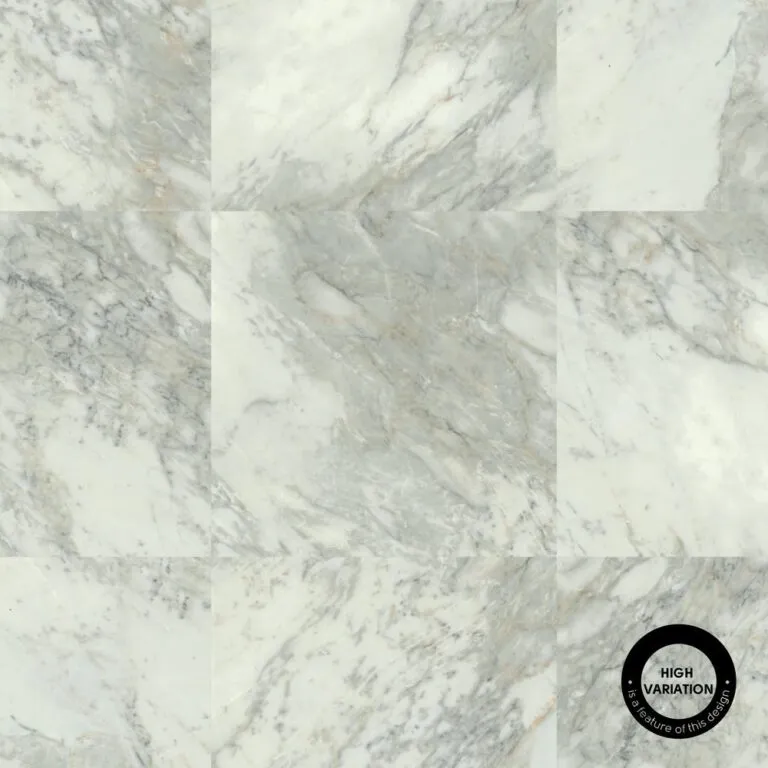 Sillano Marble tile design featuring high variation in grey and white tones, ideal for modern residential and commercial spaces, emphasizing durability and aesthetic appeal.