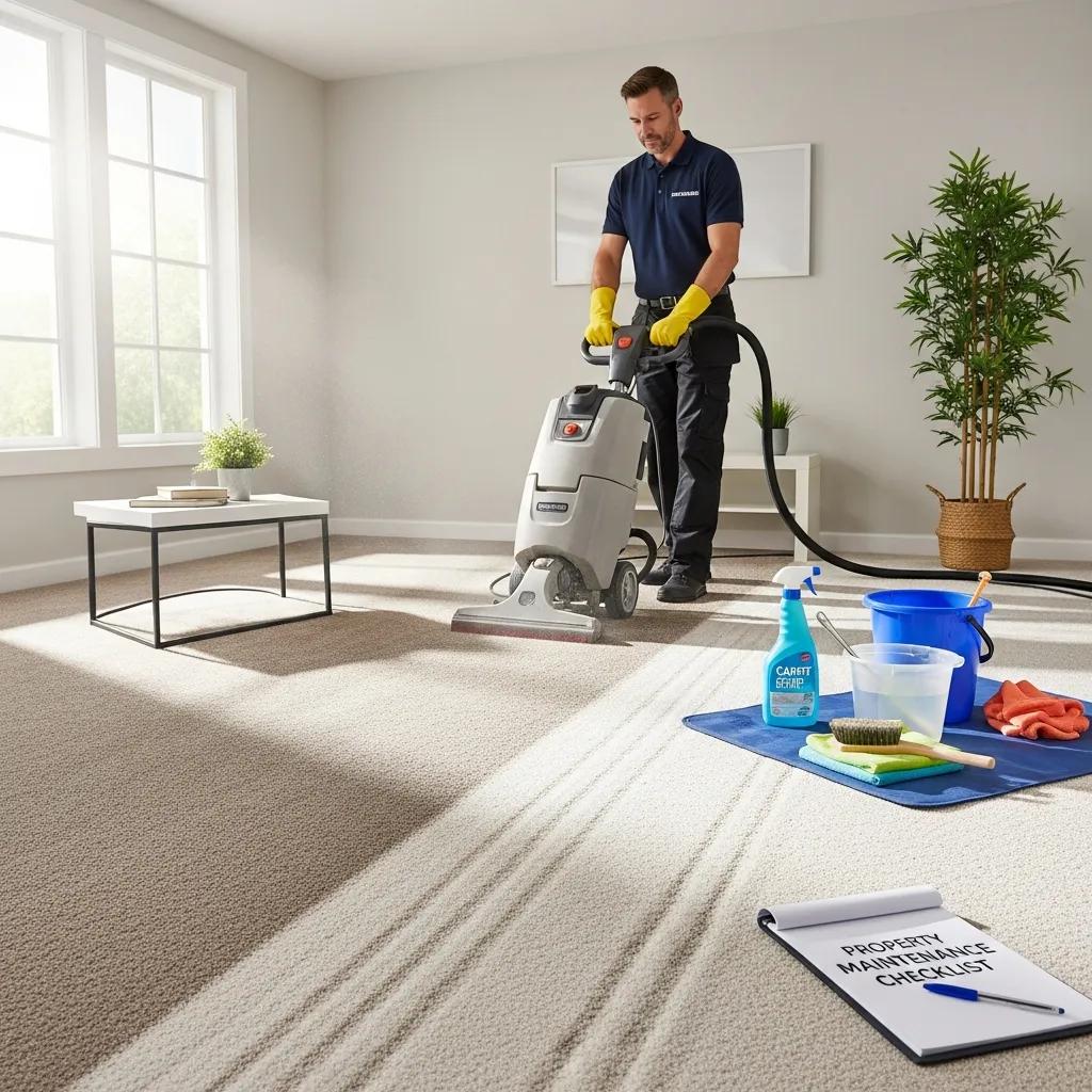 Professional carpet cleaning demonstrating maintenance tips for landlords