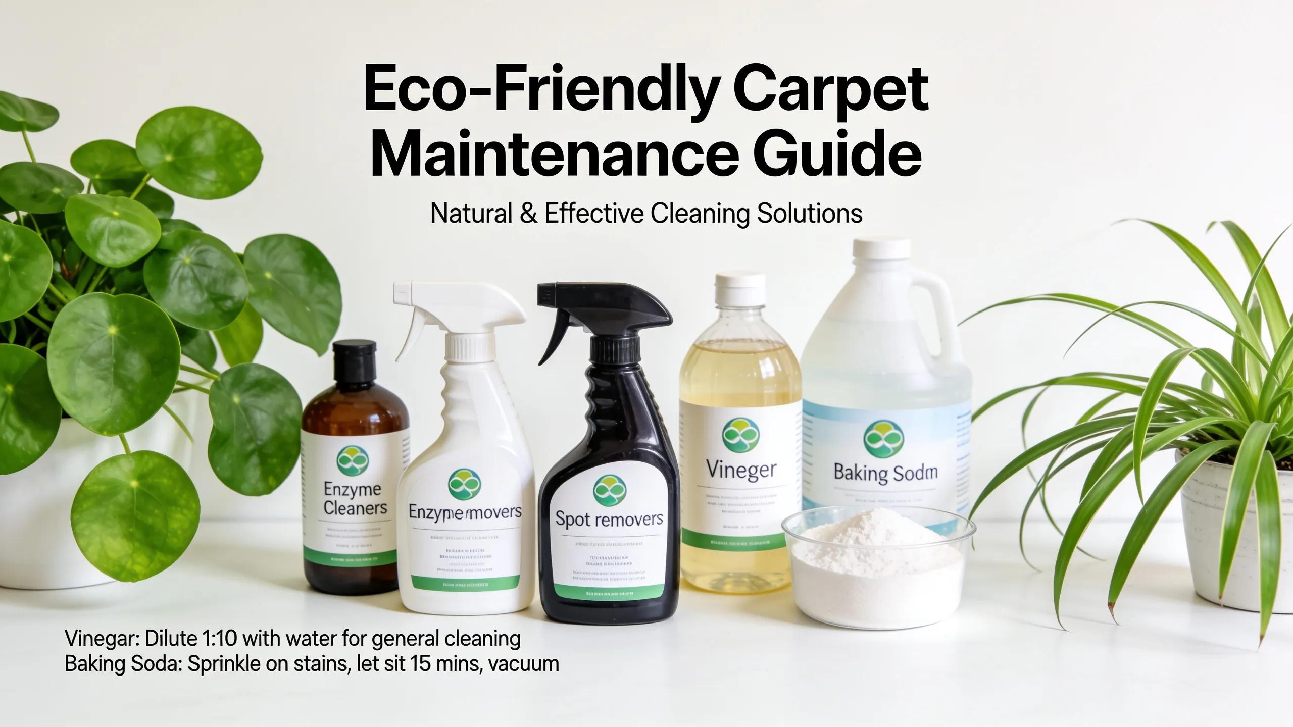 Selection of eco-friendly carpet maintenance products and cleaning supplies