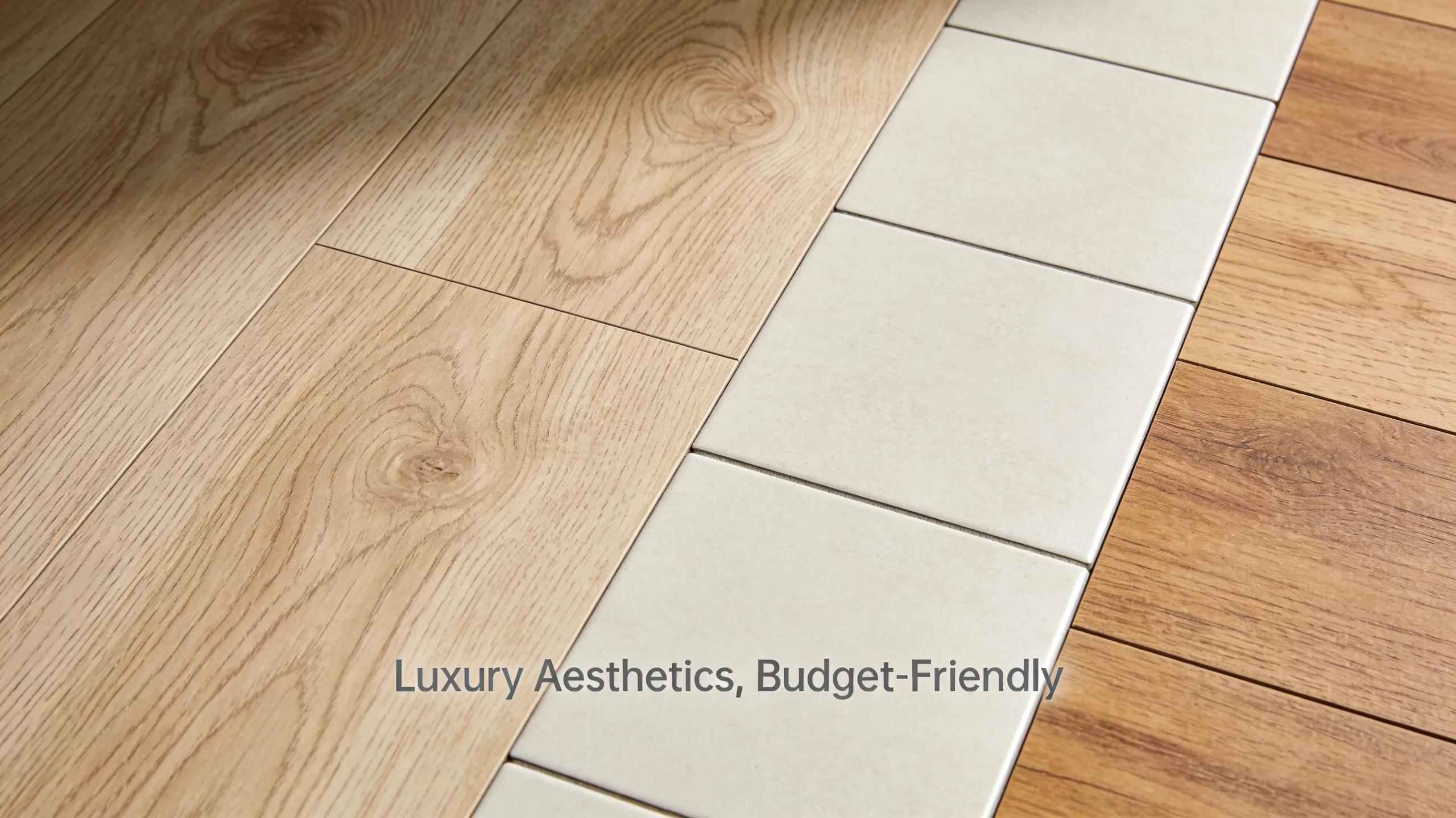 Vinyl flooring replicates realistic timber and tile aesthetics without the high price tag associated
