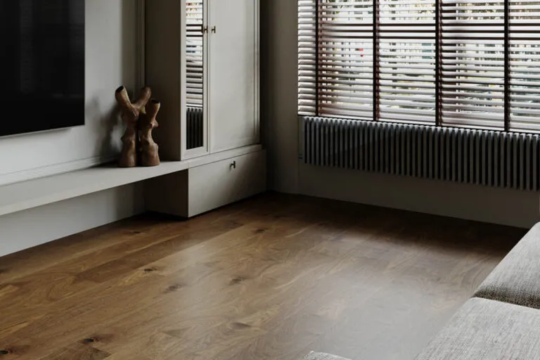 Royal Floors European Oak Natural Grade timber flooring in Basset Brown, room scene
