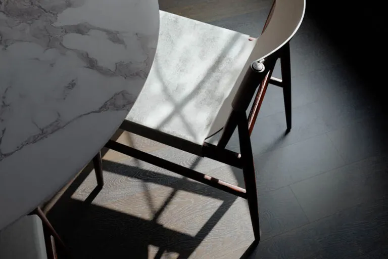 Royal Floors European Oak Natural Grade timber flooring in Charcoal Grey, room scene