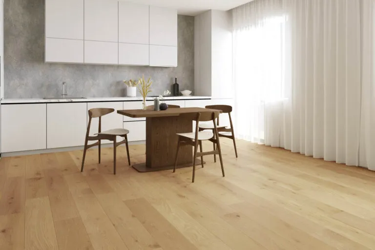 Royal Floors European Oak Natural Grade timber flooring in Lime Wash, room scene