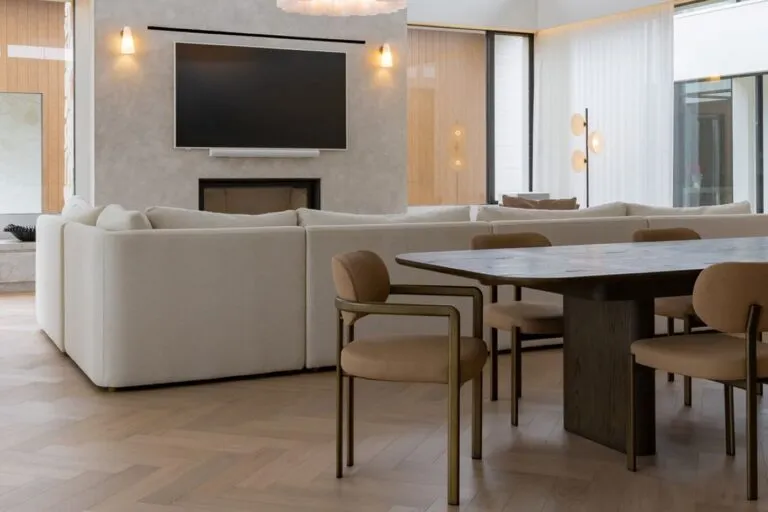 Royal Floors European Oak herringbone timber flooring in Terrace Grey, room scene