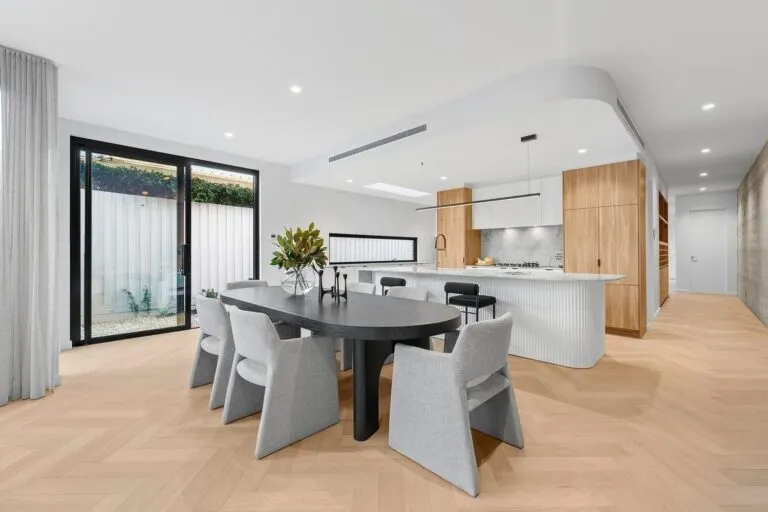 Royal Floors European Oak herringbone timber flooring in Tinge Clay, room scene