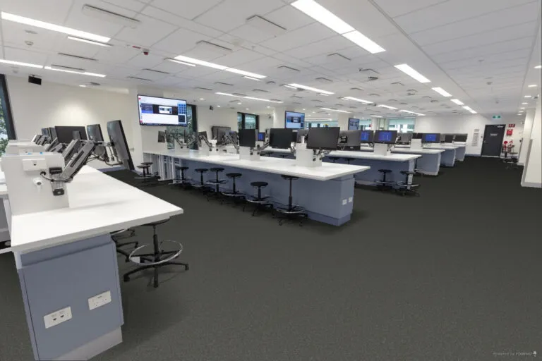 Royal Floors Safeguard R12 safety vinyl flooring in Storm Grey, room scene