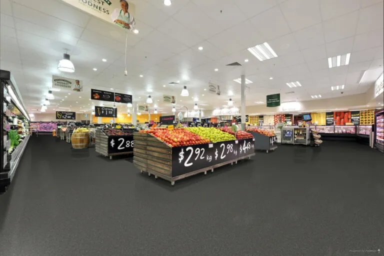 Royal Floors Safeguard R12 safety vinyl flooring in Storm Grey, room scene